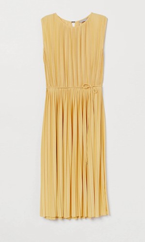 Yellow pleated grecian - h&m,