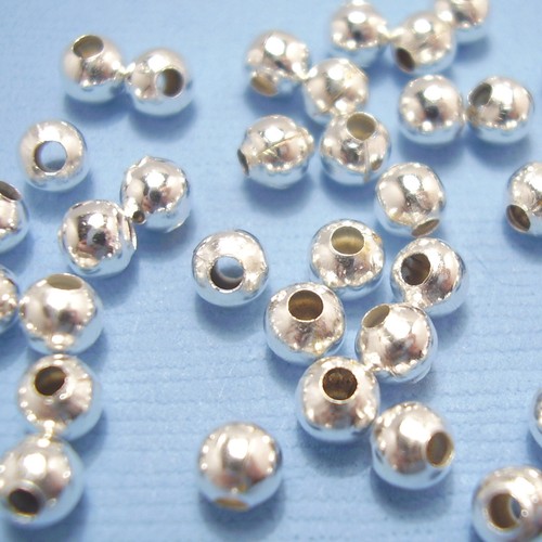 Silver plated round ball - silver,