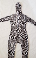 ZEBRA MORPHSUIT ANIMAL MORPHSUITS STRIPED BODYSUIT UNISEX ADULT FANCY DRESS M ?
