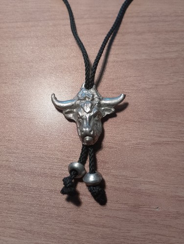 Silver tone bull head - tone, bull's