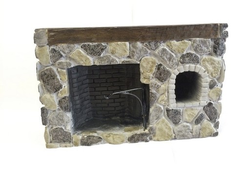 Fieldstone walk fireplace - walk-in,