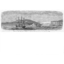 SOUTH AFRICA Duke of Edinburgh Arriving off Knysna Heads - Antique Print 1867