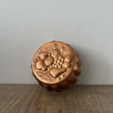 Vintage Rustic Style Copper Jelly Mould Tagus Portugal Wall Hanging Fruit Design