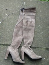 RUSSELL & BROMLEY STUART WEITZMAN TAUPE SUEDE HIGHLAND BOOTS EU 36.5 UK 3.5 