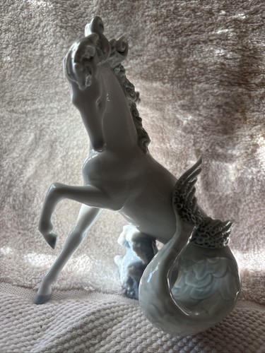 Lladro tritom horse white - lladro,