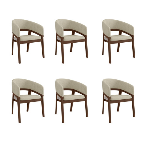 Set walnut and - 6, beige