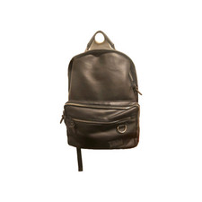 Firetrap Unisex Black  Leather Backpack. Stylish  Durable Versatile Zip Closure