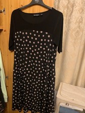 Nina Leonard x QVC Splash Spot Trapeze Dress With Pockets Size Small BUT READ