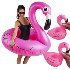 Giant Pool Float Pink  Inflatable Flamingo & Two Drink Floats Beach & Holidays 