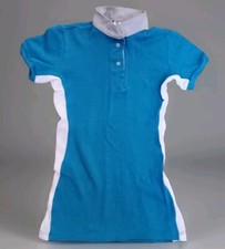 80s Rhode Gear Cycling Polo Shirt Jersey Mesh Turquoise Blue Unisex Mens S VTG