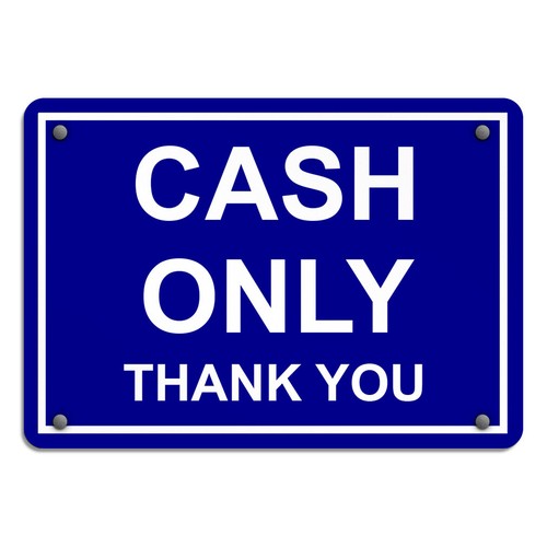 Horizontal metal sign cash - horizontal,