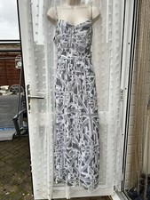 STUNNING UNION JACK CHIFFON MONOCHROME MAXI DRESS SZ 14 / 16 G21 BNWT CORONATION