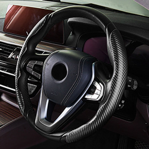 2pcs black car carbon fiber - 2pcs,