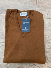 Johnstons of Elgin 2-Ply Cashmere V-Neck Jumper | Medium Made in Scotland M New