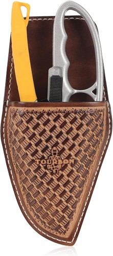 Leather ratchet pruning sheath - leather,