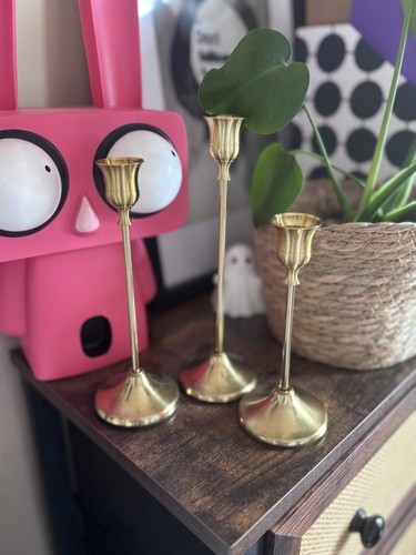 Set brass tone candle - set, 3
