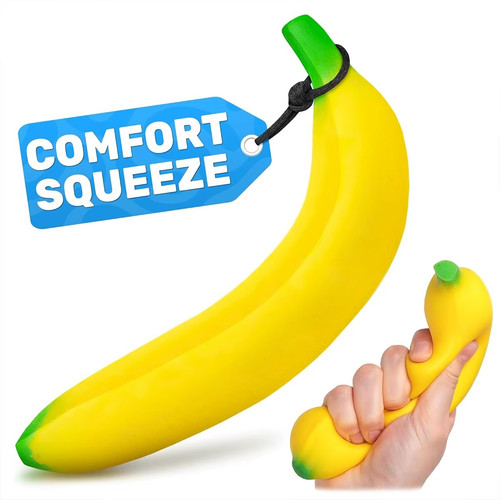 Jumbo squishy banana toy - banana,