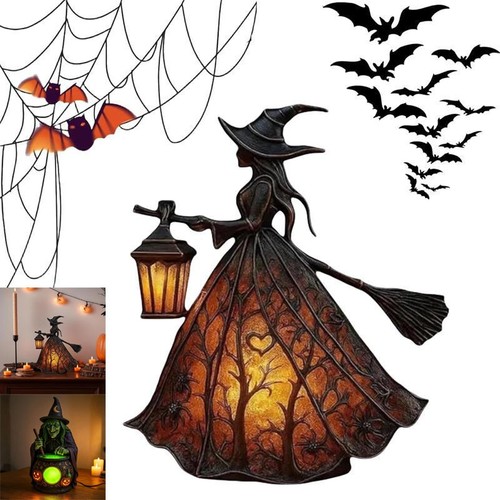 Halloween witch lamp gothic - witch, lamp,