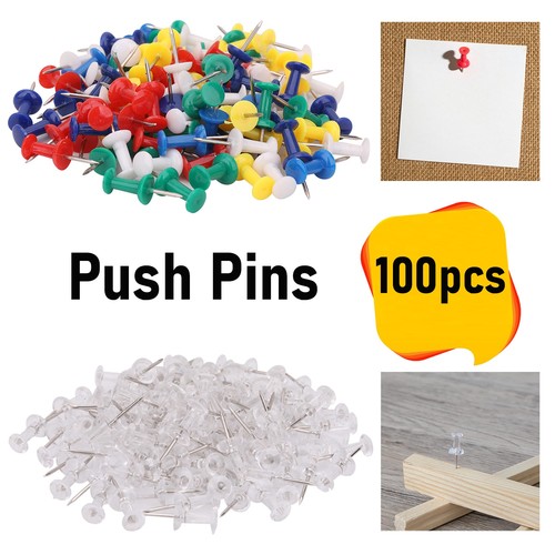 100x push pin clear - pin, clear/
