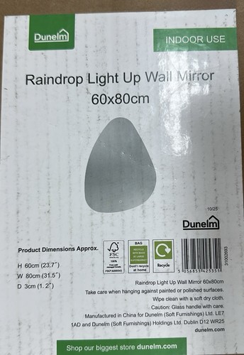 Raindrop lightup wall - lightup, mirror