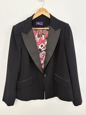Marks & Spencer Twiggy for M&S Woman Black Blazer with Satin Lapels (UK 18)