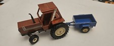 BRITAINS 1:32 SCALE BROWN FIAT 880DT 2WD TRACTOR! WITH BLUE TRAILER