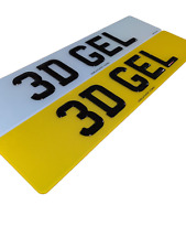 STANDARD PREMIUM 3D GEL 4D Acrylic MOT/ROAD Legal Car Registration Number Plates