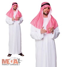 Arab Sheikh Mens Fancy Dress Middle Eastern Arabian Egyptian Adults Costume New