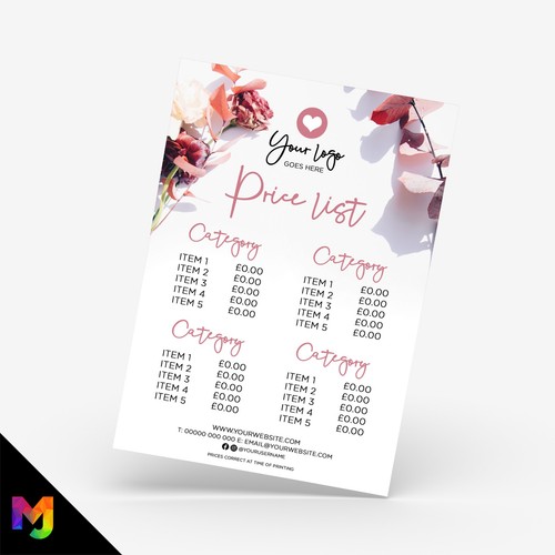 Custom printed business price