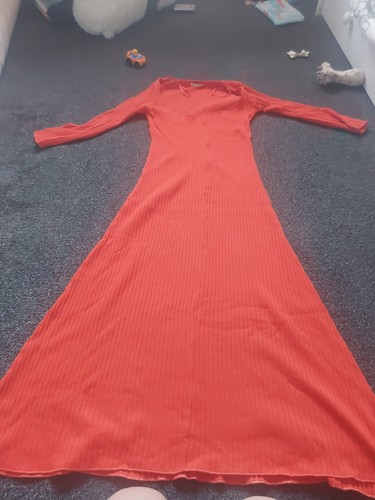 Zara orange ribbed knit round - orange,