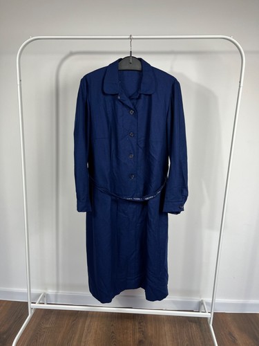 Vintage blue wool worsted robe - blue,