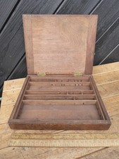 Antique Wooden Art box / Paint box / Pencil box with wood dividers/compartments