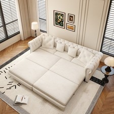 89" 3-Seater Sofa w/Ottoman