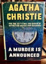 1953 AGATHA CHRISTIE Crime Novel A MURDER IS ANNOUNCED + Dust Jacket