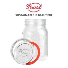 Pearl 'Luna Cap' Kilner Style Canning & Preserve Jars with Reusable Lids & Seals