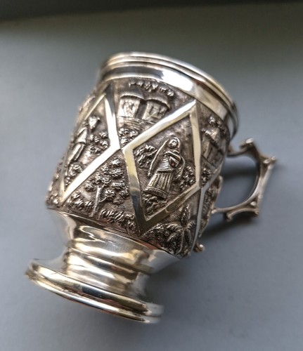 Antique indian silver mug - antique, by