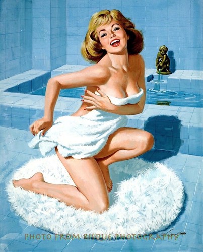 Beautiful woman the bathtub - by,