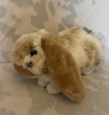 Living Nature Brown & White Dutch Lop Eared Bunny Rabbit Soft Toy Plush 11”
