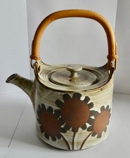 BRIGLIN MICHAEL CROSBY JONES SIGNED STUDIO POTTERY MCM SUNFLOWER TEAPOT QUALITY