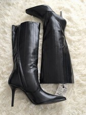 Zara Black Engraved Heel Boots