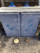 retro aluminum wall cabinet Vintage Storage Wall Unit Rare Workshop Or Garage