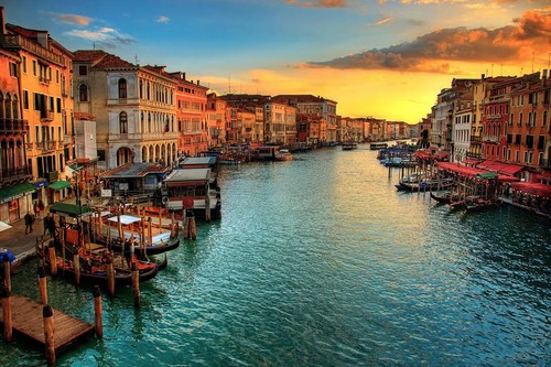 Sunset venice italy europe - in,