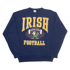 Vintage GALT SAND Notre Dame Irish Football Mens Sweatshirt Blue 90s USA L