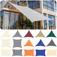 WATERPROOF HEAVY DUTY SUN SHADE SAIL GARDEN PATIO AWNING CANOPY 98% UV BLOCK