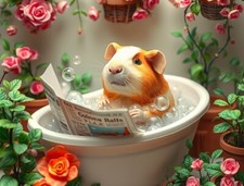 Guinea Pig in Bath Metal Sign, Guinea Pig Plaque, Guinea Pig sign