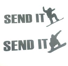 Send it Snowboard Jump Vinyl Sticker, Snow Board Van Bumper Winter X Decal Just