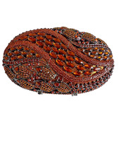 Luxury Amber Rhinestone Clutch