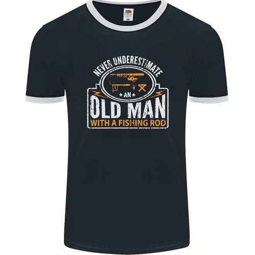 Old man with - an, fishing