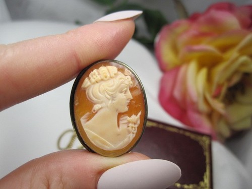 Antique hand carved shell - hand-carved,