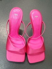Zara Pink Heeled Sandals Size